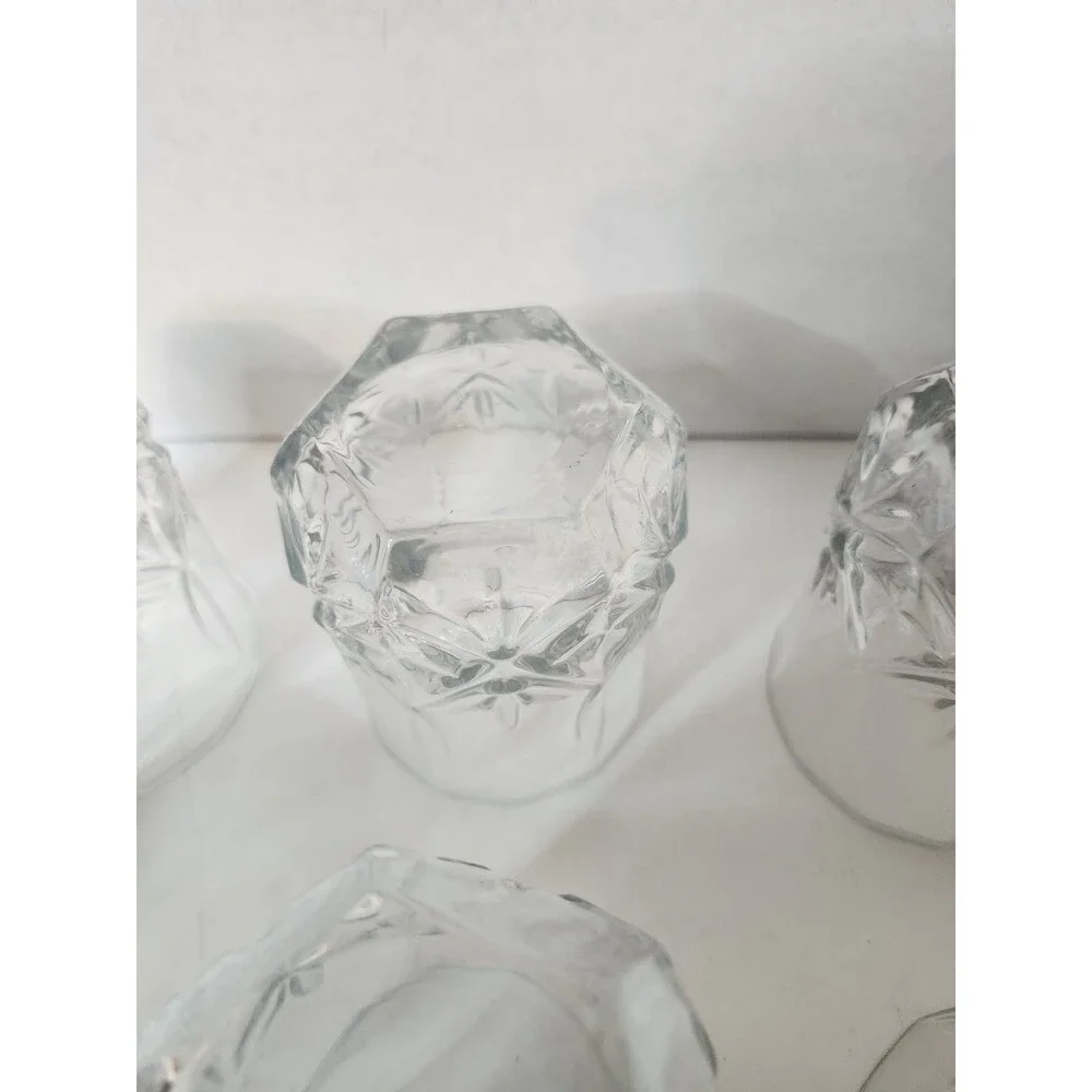 Lot Of 6 Cristal D’Arques Ashley Star Clear Cut Rocks Glasses 8 oz 3.5”